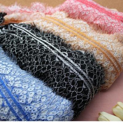 China Assorred colorful nature flower figure fabric eyelashi hand made colorful lace DELACE new handmade design for wedding dresses women lace for sale