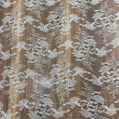 China DELACE Chantilly Sequins Soft Floristic Sequins Plain Viable Floral Embroidery Lace for sale