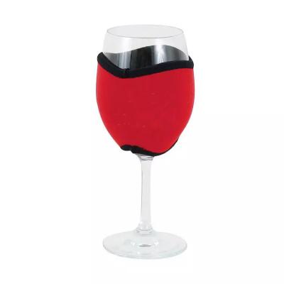 China Low MOQ Lily Print Champagne Goblet Cooler Waterproof Wine Glass Sleeve Insulated Neoprene Wine Glass Holder for sale