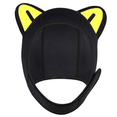 China 5mm 3mm Waterproof Durable Neoprene Hood Cute Cat Ear Snorkeling Swimming Diving Hat for Kids and Women for sale