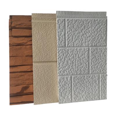 China Modern 0.27mm Steel Sheet PU Foam Sandwich Exterior Wall Panels for sale