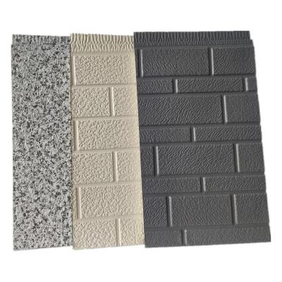 China Modern Exterior House Wall PU Foam Exterior Facade Wood Panel With Thermal Maker for sale