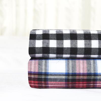 China Super Hot Selling Brushed Sueded Polyeser Fabric Yarn Dyed Check Plaid Fabric For Shirts for sale