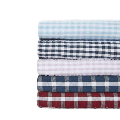 China Hot Sale Organic 100% Cotton Plaid Twill Fabric For Shirt* for sale