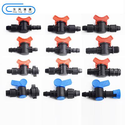 China Hose Diameter Connection Adjustment Drip Hose Fitting Valve Irrigation Drip Belt Valve for sale