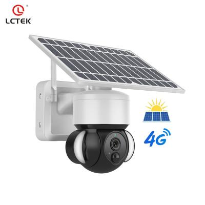 China New 3G 4G Motion Detection 1080P Battery IP PTZ Security Camera Full Color Spotlight Radio Solar Powered CCTV Camera LCLCTEK for sale