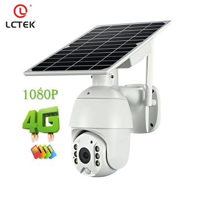 China LCTEK 1080P 4G NIGHT VISION Solar Battery PTZ Camera PIR Alarm Motion Detection P2P Outdoor Waterproof CCTV CAMERA for sale