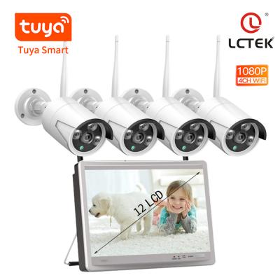 China LCLCTEK TUYA SMART NIGHT VISION 4CH 1080P Wireless NVR Kit with 12