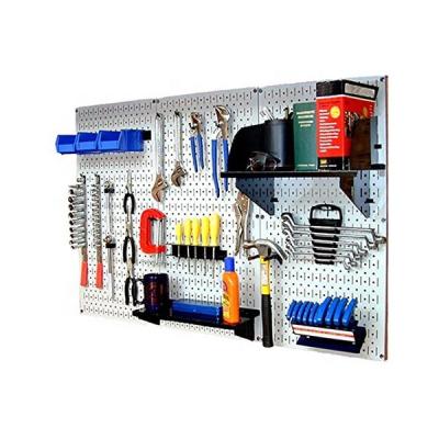 China workshop steel diy pegboard wall pegboard square pegboard with haken hook custom size accepted for sale