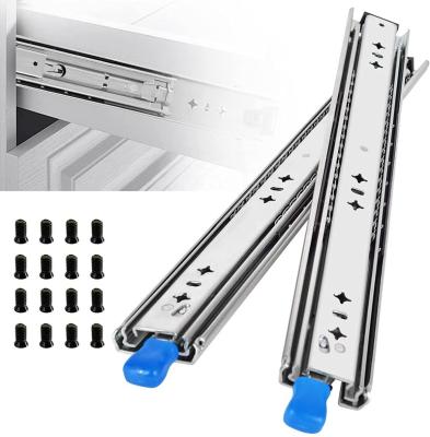 China SNEIDA Industrial 1500mm 270lbs 120kg Full Extension Lock-in Lockout Locking Heavy Load Duty Telescopic Drawer Slides Rails For Industrial for sale