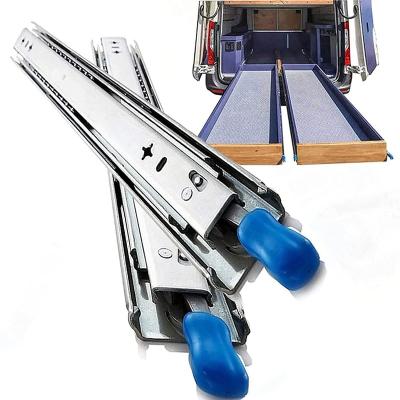 China Industrial Load 120KG Rating SNEIDA 53mm Drawer Slide Heavy Duty Locking Rails For Camper for sale