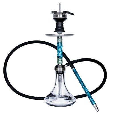 China Wholesale High Quality Dark Green Multicolor Glass Slim Tube Stainless Steel Smooking Shisha Hookah Smoking Hookah for sale