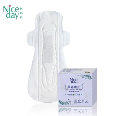 China Niceday Patent Breathable Herbal Organic Cotton Sanitary Pads 100% Menstrual Pads Overnight In Private Labels for sale