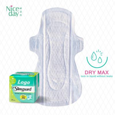 China Breathable dry sanitary pad 200x maximum ultra thin breathability peirod absorbent pad / feminine hygiene products for sale