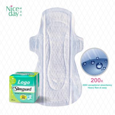 China Breathable Quick Absorbency Super Pads 0.9mm Slimguard Feminine Pads With Wings for sale