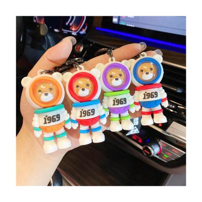 China 3d Cartoon Hand Painted Hot Dog Wholesale Price Keychains Silicone Astronaut 3d Key Chain for sale