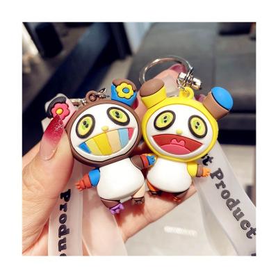 China Lovely Hand Painted 3d Silicone Keychains Girls Bag Charms for sale