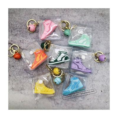 China 2021 high quality kawaii hand painted adorable bag charm doll keychains bag car keychains 3D sneaker pendant toy for sale