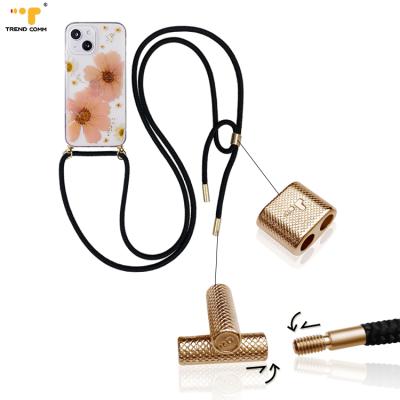 China 2021 DIY Anti-Fall Flower Back Cover Clear Plastic Mobile Anti-fall Top Selling Real Dry Acrylic Cross - Body Chain Bag For iPhone 13 for sale