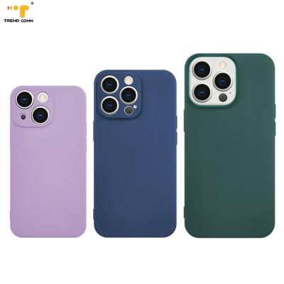 China Square Shockproof Plating Shock Proof TPU Flexible Multi Colors Fiber Case Micro 5G Mobile Phones For iPhone 13 Series for sale