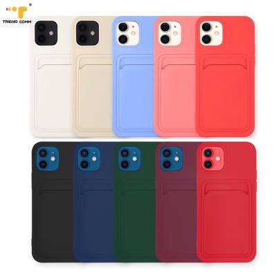 China Custom Universal PPM Card Holder Hanger TPU Solid Credit Card Holder Wallet Phone Case For iPhone 12 Pro Max for sale