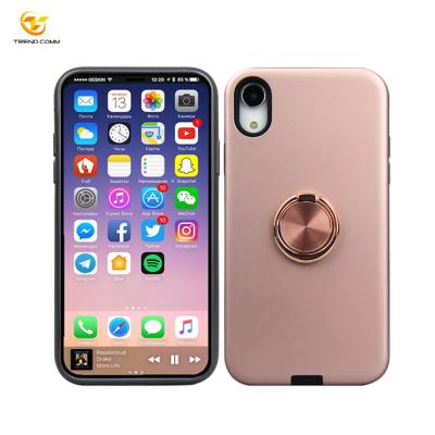 China Anti-drop Back Ring Holder Case For IPhone XR Case Cover 2 In 1 Phone Case for sale