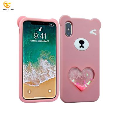 China Factory Wholesale New Design High Quality Anti-fall Cute Cartoon Bear Mobile Phone Cover 3D Silicon Case Cover For iPhone X/XS for sale