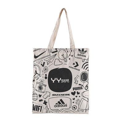 China Cheap Price Handled Recycled Black And White Printing Eco Cotton Canvas Tote Bag for sale