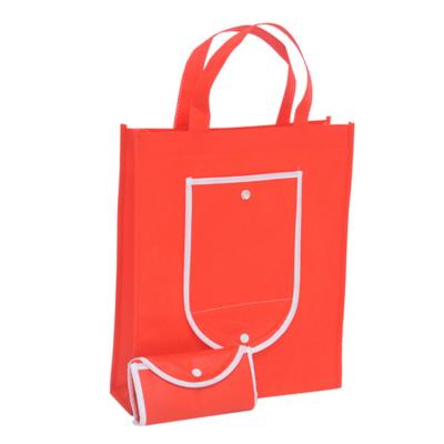 China Custom Grocery Reusable Non Woven Nylon Handled Eco Tote Shopping Foldable Bag With Logo for sale