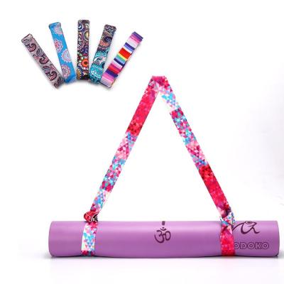 China Customized Raincoats Print Adjustable High Quality Multifunctional Yoga Mat Straps Hot Sale Stretch Belt Durable Sling Carrier for sale