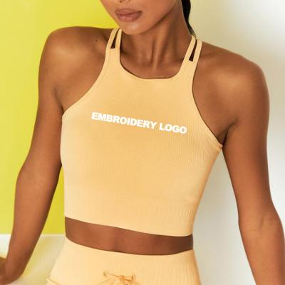 China New Design Private Label Gym Workout Apparel Tank Breathable Seamless Sporty Tops Women Custom Active Clothing for sale