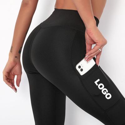 China Plus Size Logo Gym Leggings Custom With Double Pocket Fitness Plus Size Sweat Butt Lift Pants For Women Tiktok Gaiters for sale