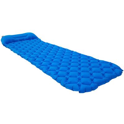 China Durable Nylon Inflatable Equipment Mats Lightweight Sleeping Pad Comfortable Feel TPU Mat Camping Self-inflating With Pillow Outdoor Sports for sale