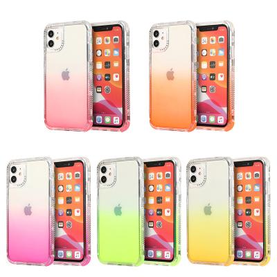 China Shock Proof Triple Shockproof 3 in 1 Air Cushion Soft Colorful Mobile Accessories for iphone 11 pro cover tpu phone case for sale