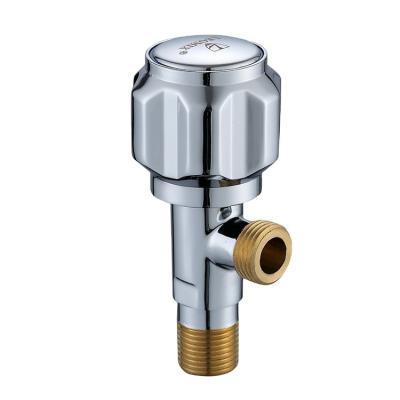 China General Toilet Brass Chrome Angle Ball Valve With Handle Ammonia Zinc Alloy Round Angle Valve for sale