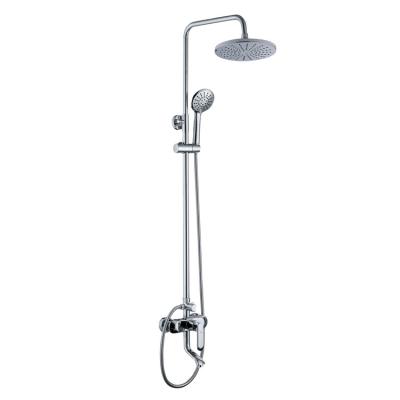 China With Slide Bar Thermostatic Mixing Valve Rain Shower Head Bath Room 3 Way Shower Sets Wall Mounted for sale