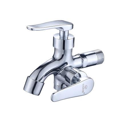 China Hot Selling Thermostatic Faucets Chrome Plated Wall Mounted Wash Machine Double Handle Water Faucet for sale