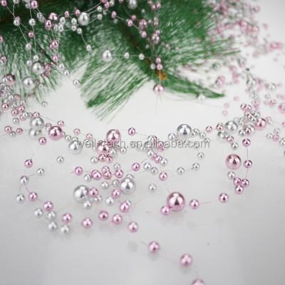 China Christmas Handmade Yarn Decoration Wedding Decoration Plastic Bead Garland for sale