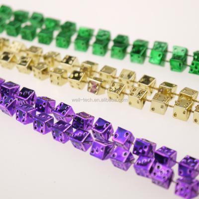 China Festival Party Beads Craft Metallic Dies Beads MOT Mardi Gras Beads for sale