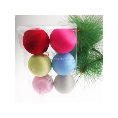 China 60mm Plain Christmas Silk Ball Ornaments Christmas Tree Decorations for sale