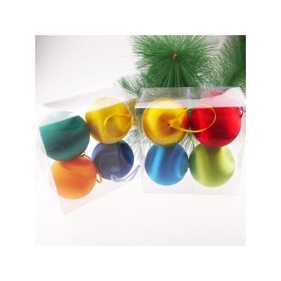 China 80mm Plain Christmas Silk Ball Ornaments Christmas Tree Decorations for sale