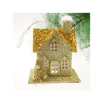 China 11.8cm Simple Christmas House Set Cardboard Ornaments Christmas Tree Decorations for sale