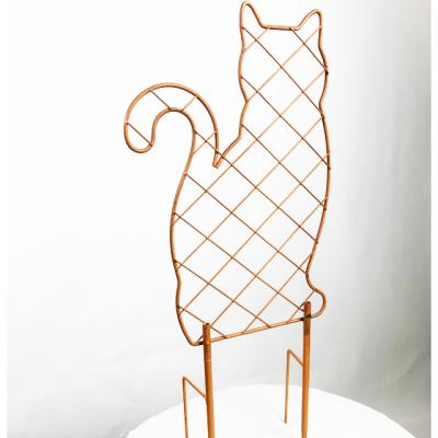 China Eco-Friendly Metal Climbing Cat Trellis Stake Outdoor Garden Yard Decoration Garden Decoration for sale