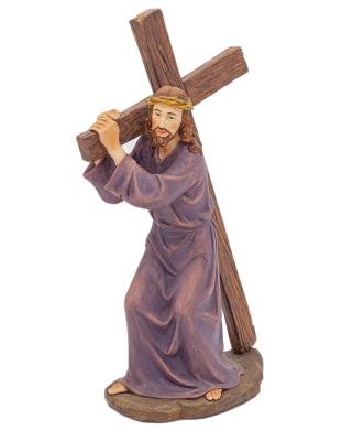 China Europe Abigail Factory Religious Statue of Jesus Cross Family Table Top Church Decoration Holiday Resin Holy Crafts for sale