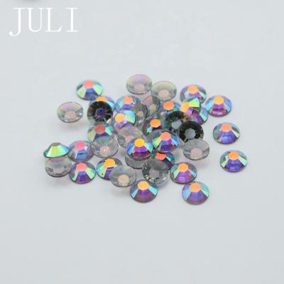 China Flatback 6mm Transparent Crystal Stones Resin Rhinestone Non Hotfix Strass Gray AB Nail Flatback JULI Wholesale 2mm 3mm 4mm 5mm for sale