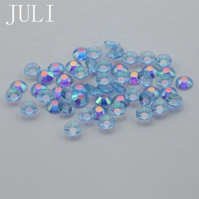 China Fashion Lt.Aquamarine Resin Transparent Rhinestones ab Crystal Stone Non Hotfix Flatback Rhinestones For Nail Art Decoration for sale