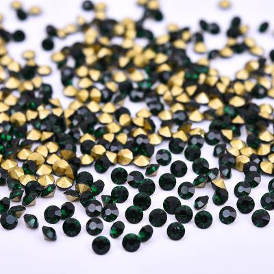 China Bags Shapes 1440pcs Super Shiny Chaton Crystal Hotfix Pointed Back Glass Rhinestones for Embellishment for sale