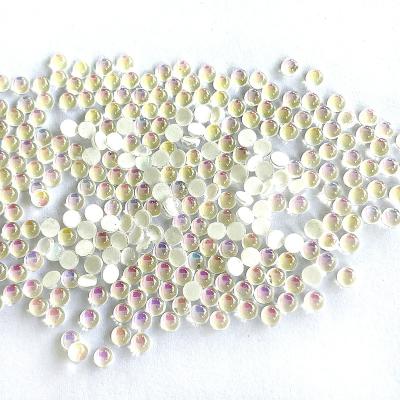 China High Quality Flatback Crystal Glass Flat Bottom Diamond Round Smooth Mermaid Beads Nail Beads for sale