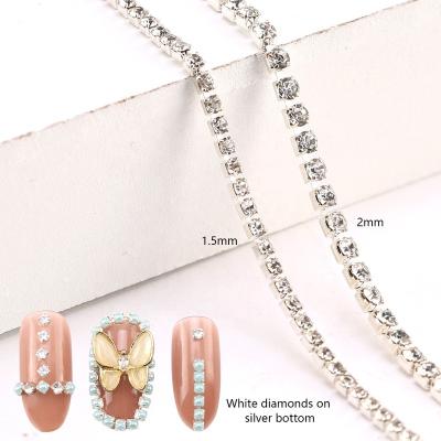 China Easy Apply Fashion Nail Chains 3d Christmas Rhinestone Nails Designs Art Decorations for sale