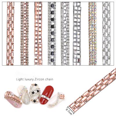 China Easy Apply Crystal Valentine Nails Charm Design Nail Art Decoration 3d Fashion Rhinestone Chains for sale